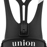 Union Women's Rosa Snowboard Binding - A black snowboard binding with a white logo on the top strap and a textured footbed.