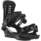Union Women's Trilogy Snowboard Bindings 2023 - Black bindings with a textured pattern on the straps and buckles.