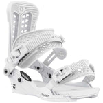 Union Women's Trilogy Snowboard Bindings 2023 - White bindings with black accents and a textured strap.