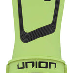 Union Women's Ultra Snowboard Binding 2024 - A lime green snowboard binding with a black logo on top and a gray base plate.