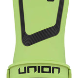 Union Women's Ultra Snowboard Binding 2024 - A lime green snowboard binding with a black logo on top and a gray base plate.