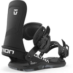 Union Women's Ultra Snowboard Binding - Black snowboard binding with white lettering and logo on top strap.
