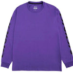 Union Long Sleeve Tee 2024 - A purple long-sleeved shirt with a crew neck and black logo on the chest.