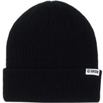 Union Low Cuff Beanie 2024 - A black beanie with a white label on the cuff featuring the word "UNION" in black letters.