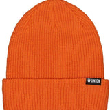 Union Low Cuff Beanie 2024 - A burnt orange beanie with a black label featuring the word "UNION" in white letters.