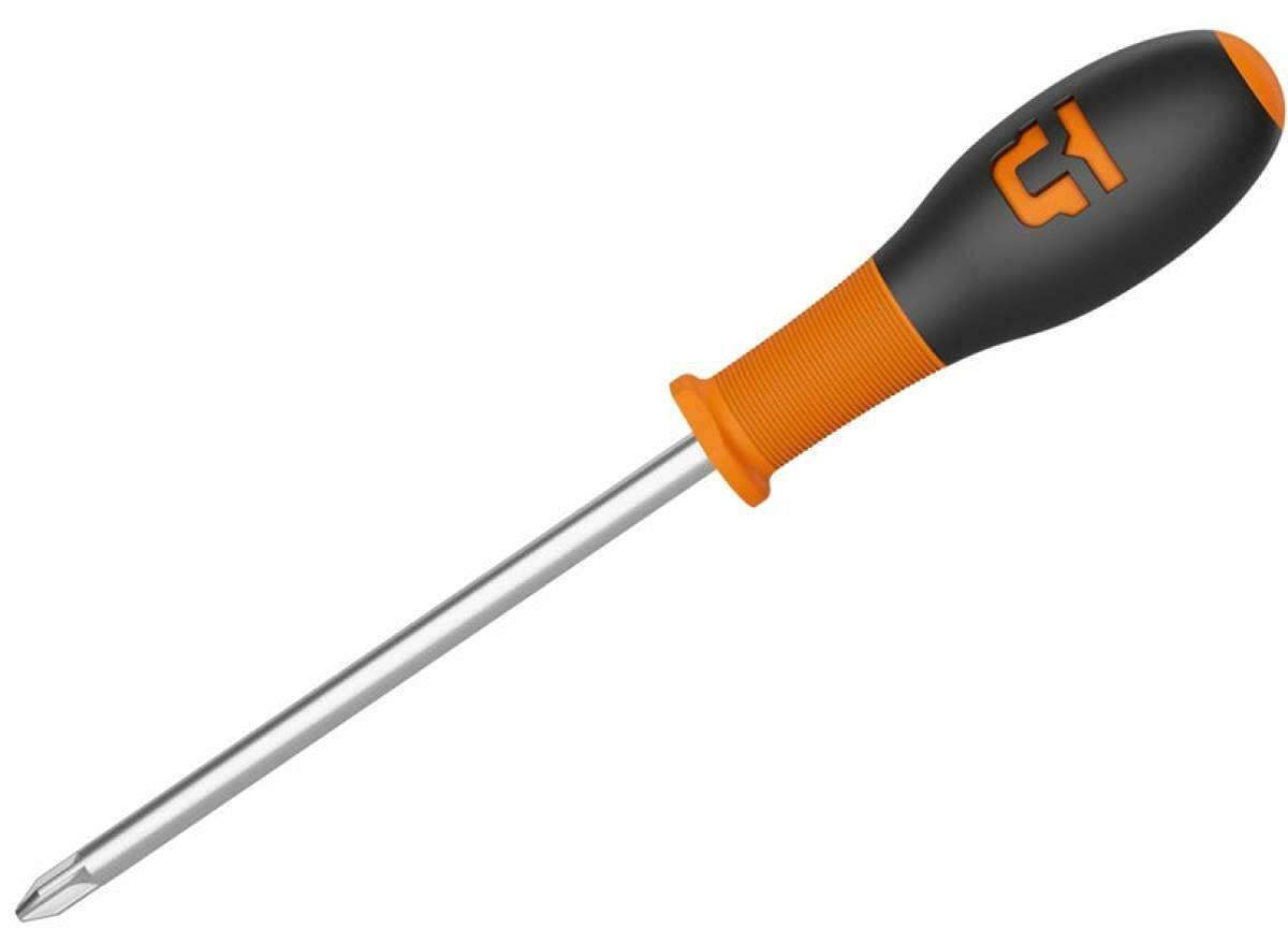 Union Screw Driver #3 - A screwdriver with a black handle and orange accents, featuring a silver metal shaft.