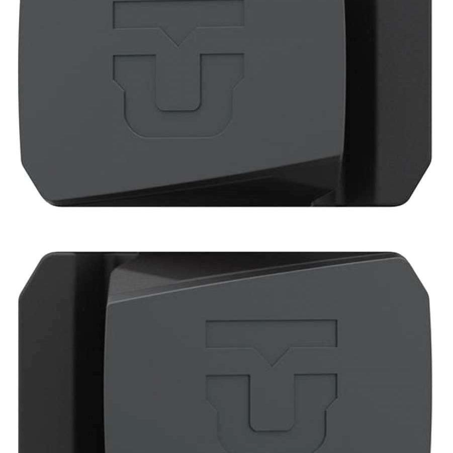 Union Snowboard Wall Mount 2023-2024 - A black wall mount with a silver metal bracket and two screws, featuring the Union logo in white at its center.