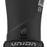 Union STR Snowboard Binding 2024 - Black snowboard bindings with silver buckles and straps.
