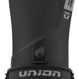 Union STR Snowboard Binding 2024 - Black snowboard bindings with silver buckles and straps.