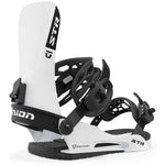 Union STR Snowboard Binding - Black snowboard bindings with white lettering on straps.