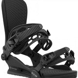 Union STR Snowboard Binding 2024 - Black snowboard bindings with a sleek, modern design and silver hardware.