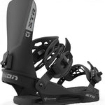 Union STR Snowboard Binding 2024 - Black snowboard bindings with a sleek, modern design and silver hardware.