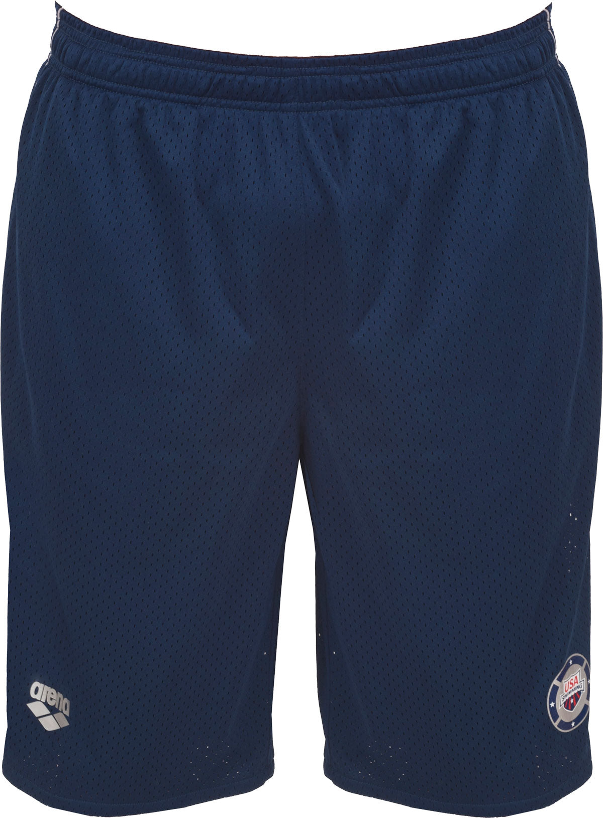 Arena USA - X-Long Bermuda Shorts are navy blue with a white logo on the left leg.
