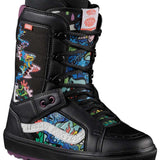 Vans Hi-Standard OG Snowboard Boot 2024 - Black snowboard boot with white logo on side and purple laces.