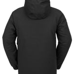 Volcom V.Co Op Shell Jacket 2024 - A black jacket with a hood, featuring a zippered front and two side pockets.