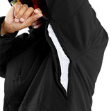 Volcom V.Co Op Shell Jacket 2024 - A black jacket with a white logo on the left chest and a zippered pocket on the right side.