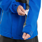 Volcom V.Co Op Shell Jacket 2024 - A royal blue jacket with a black collar and gray accents on the side.