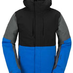 Volcom V.Co Op Shell Jacket 2024 - A black, gray and blue jacket with a hood.