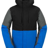 Volcom V.Co Op Shell Jacket 2024 - A black, gray and blue jacket with a hood.