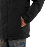 Volcom V.Co Op Shell Jacket 2024 - A black jacket with a zippered chest pocket and adjustable cuffs.