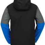 Volcom V.Co Op Shell Jacket 2024 - A black jacket with gray and blue sleeves.