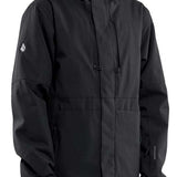 Volcom V.Co Op Shell Jacket 2024 - Black jacket with white logo on left sleeve and black zipper.