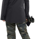 Volcom Women's Fawn Insulated Jacket - A black jacket with a fur-lined hood and zippered pockets.