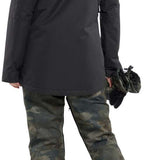 Volcom Women's Fawn Insulated Jacket - A black jacket with a fur-lined hood and zippered pockets.