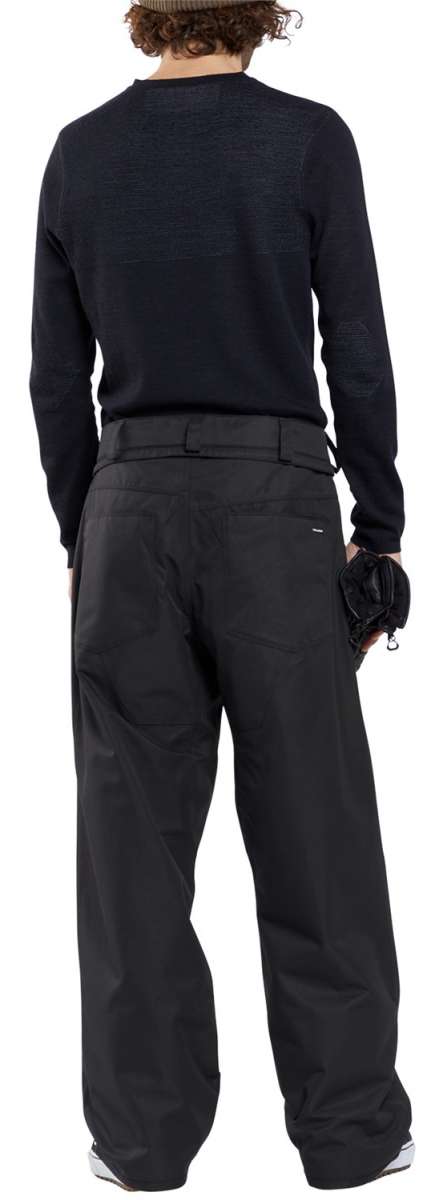 Volcom 5 Pocket Shell Pants 2024 - Black pants with a subtle white stripe on the left leg.