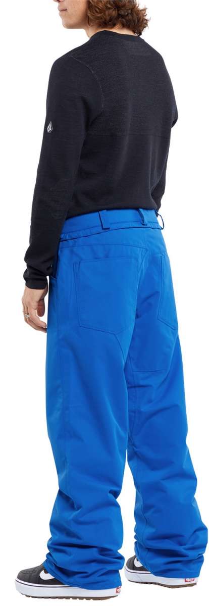 Volcom 5 Pocket Shell Pants 2024 - Solid black pants with white logo on left thigh.