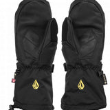 Volcom 91 GORE-TEX Mittens - Black mittens with a textured pattern on the back of the hand and black straps at the wrist.