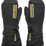Volcom 91 GORE-TEX Mittens - Black mittens with yellow logo and strap on wrist.