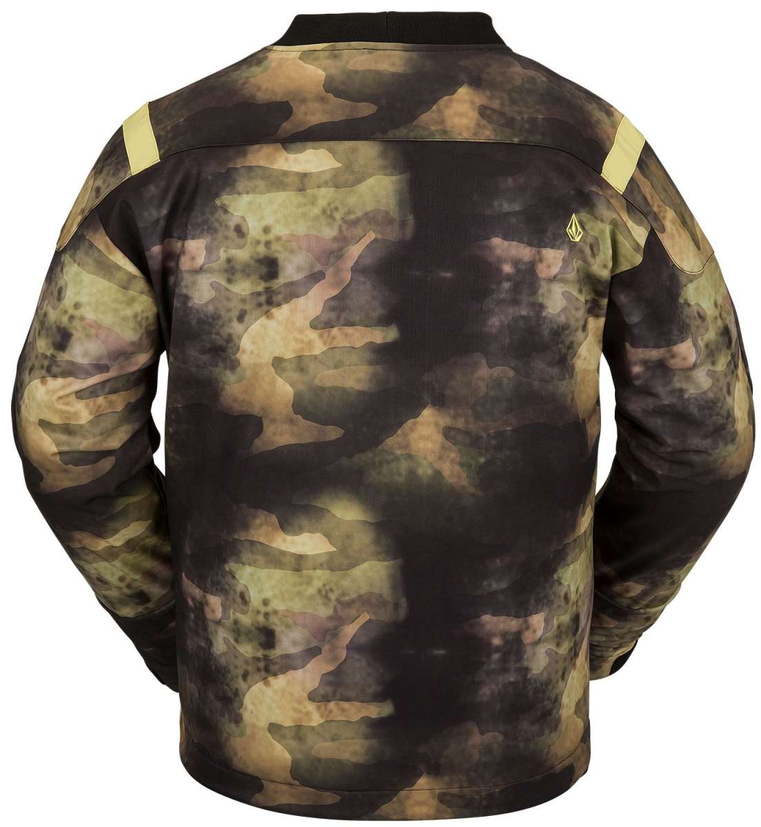 Volcom All I Got Fleece Pullover Sweater 2023 - A dark gray fleece pullover sweater with a small yellow logo on the upper right side.