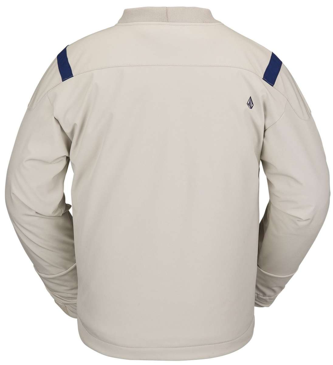 Volcom All I Got Fleece Pullover Sweater 2023 - A cream-colored fleece pullover with a small navy-blue logo on the upper right side.