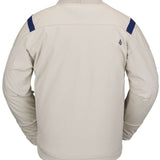 Volcom All I Got Fleece Pullover Sweater 2023 - A cream-colored fleece pullover with a small navy-blue logo on the upper right side.