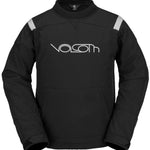 Volcom All I Got Fleece Pullover Sweater 2023 - A black fleece pullover with a white logo on the chest and two zippered pockets at the front.