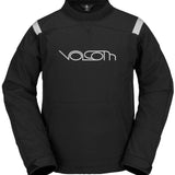 Volcom All I Got Fleece Pullover Sweater 2023 - A black fleece pullover with a white logo on the chest and two zippered pockets at the front.