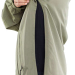 Volcom Brighton Pullover Jacket - Olive green jacket with zippered pockets on both sides and a hood.
