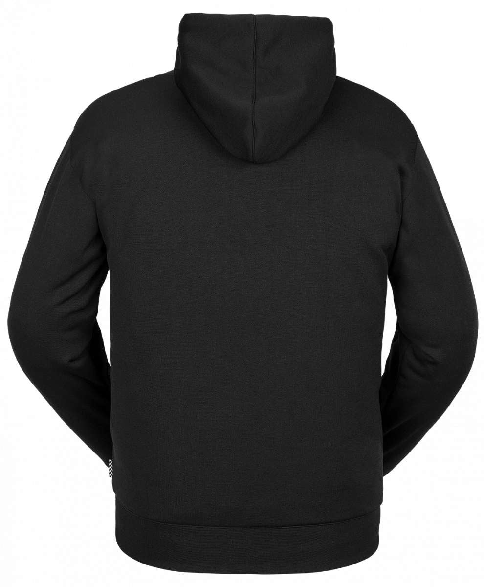 Volcom Core Hydro Fleece 2024 - A black fleece hoodie with a kangaroo pocket and drawstring hood.