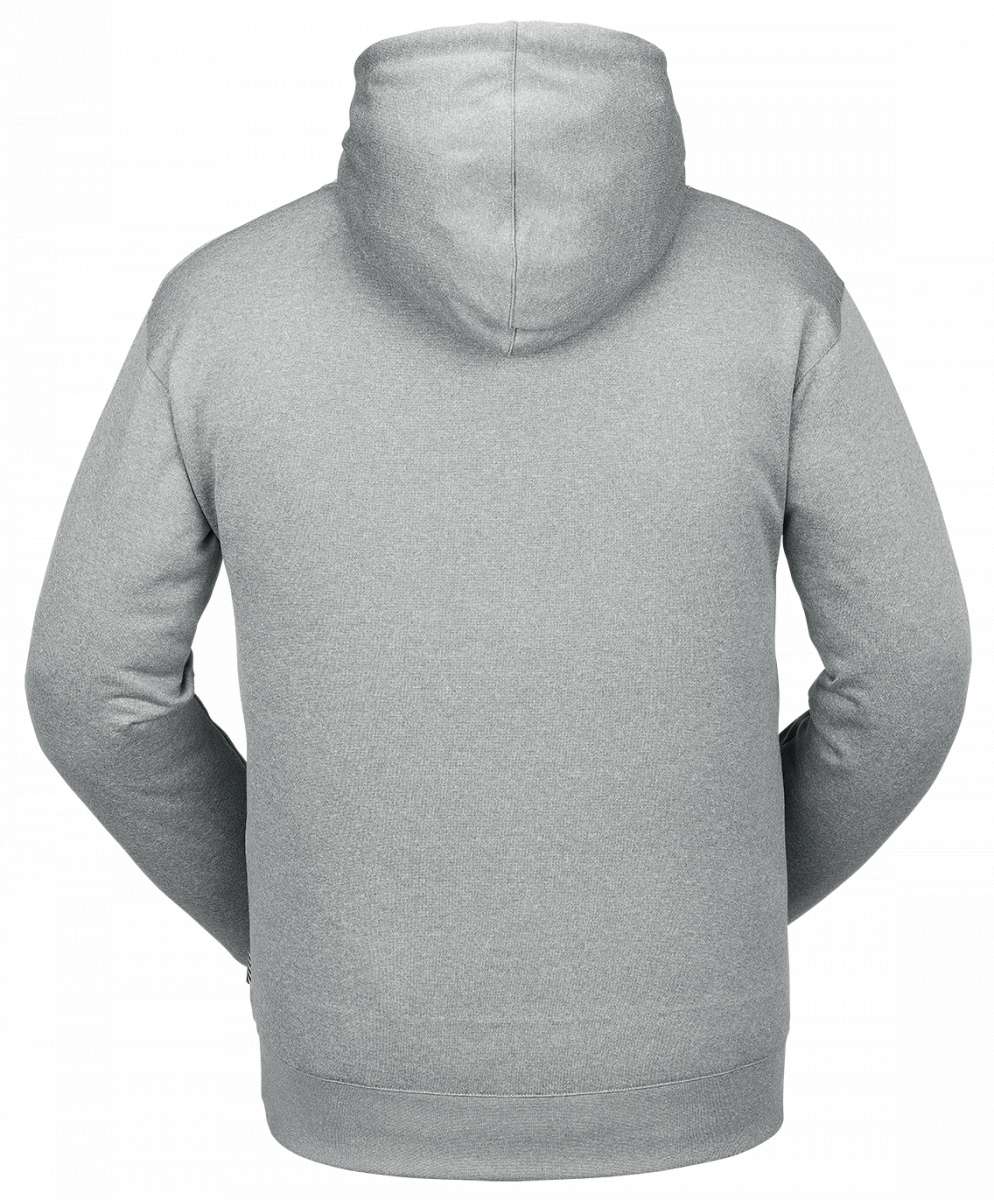 Volcom Core Hydro Fleece 2024 - A light gray hoodie with a zippered front and drawstring hood.