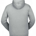 Volcom Core Hydro Fleece 2024 - A light gray hoodie with a zippered front and drawstring hood.