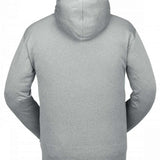 Volcom Core Hydro Fleece 2024 - A light gray hoodie with a zippered front and drawstring hood.