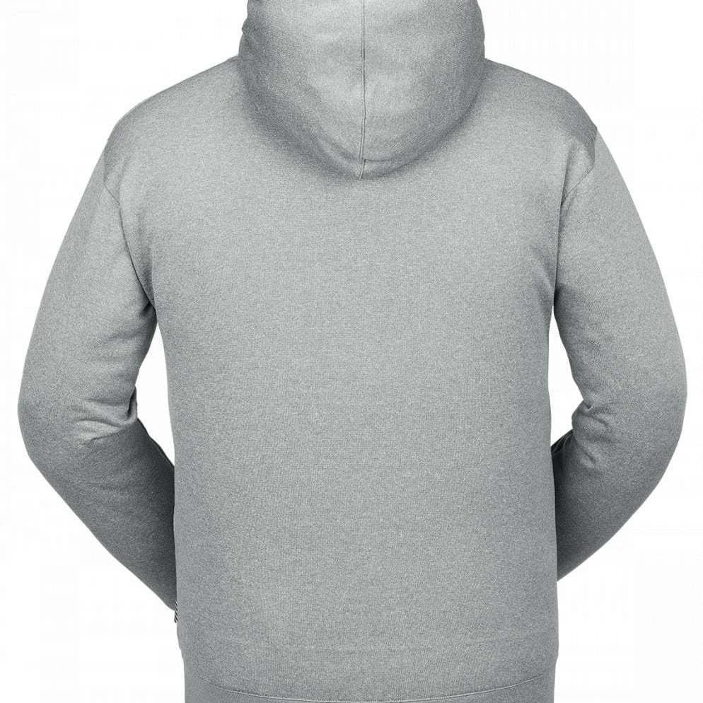 Volcom Core Hydro Fleece 2024 - A light gray hoodie with a zippered front and drawstring hood.
