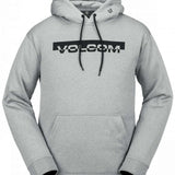 Volcom Core Hydro Fleece 2024 - A light gray fleece hoodie with a black and white logo on the chest.