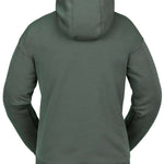 Volcom Women's Core Hydro Hoodie 2024 - A dark green hoodie with a kangaroo pocket and drawstring hood.