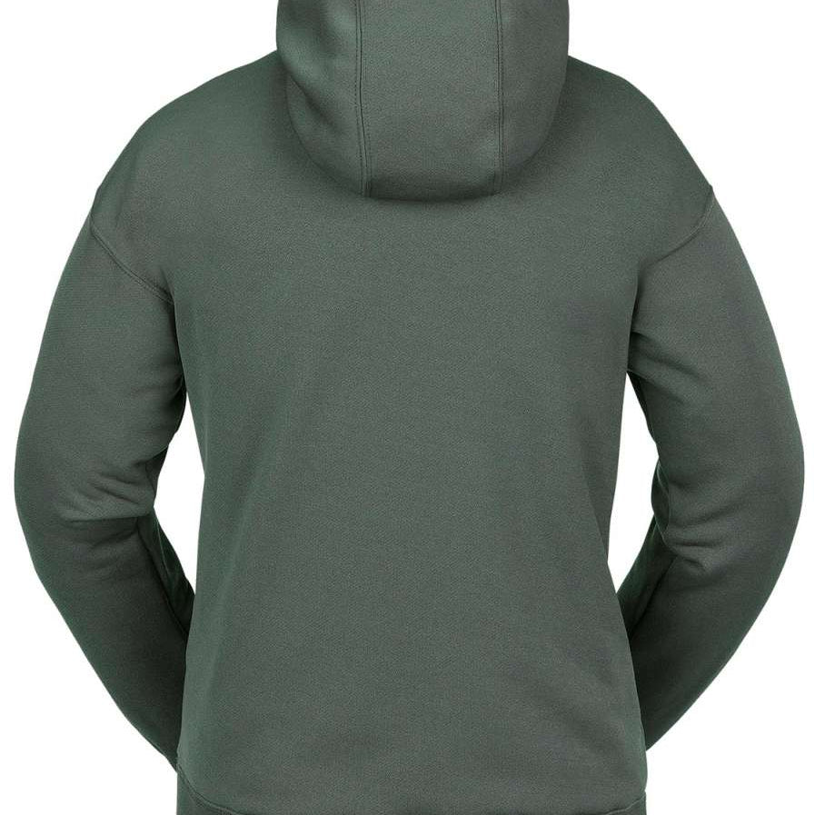 Volcom Women's Core Hydro Hoodie 2024 - A dark green hoodie with a kangaroo pocket and drawstring hood.