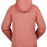 Volcom Women's Core Hydro Hoodie 2024 - A dusty rose hoodie with a kangaroo pocket and drawstring hood.