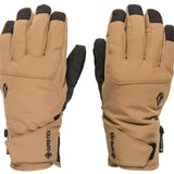 Volcom CP2 GORE-TEX Gloves - A pair of tan gloves with black accents on the fingertips and a small logo near the wrist.
