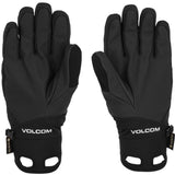Volcom CP2 GORE-TEX Gloves - A pair of black gloves with a textured palm and fingers, featuring a strap closure at the wrist.