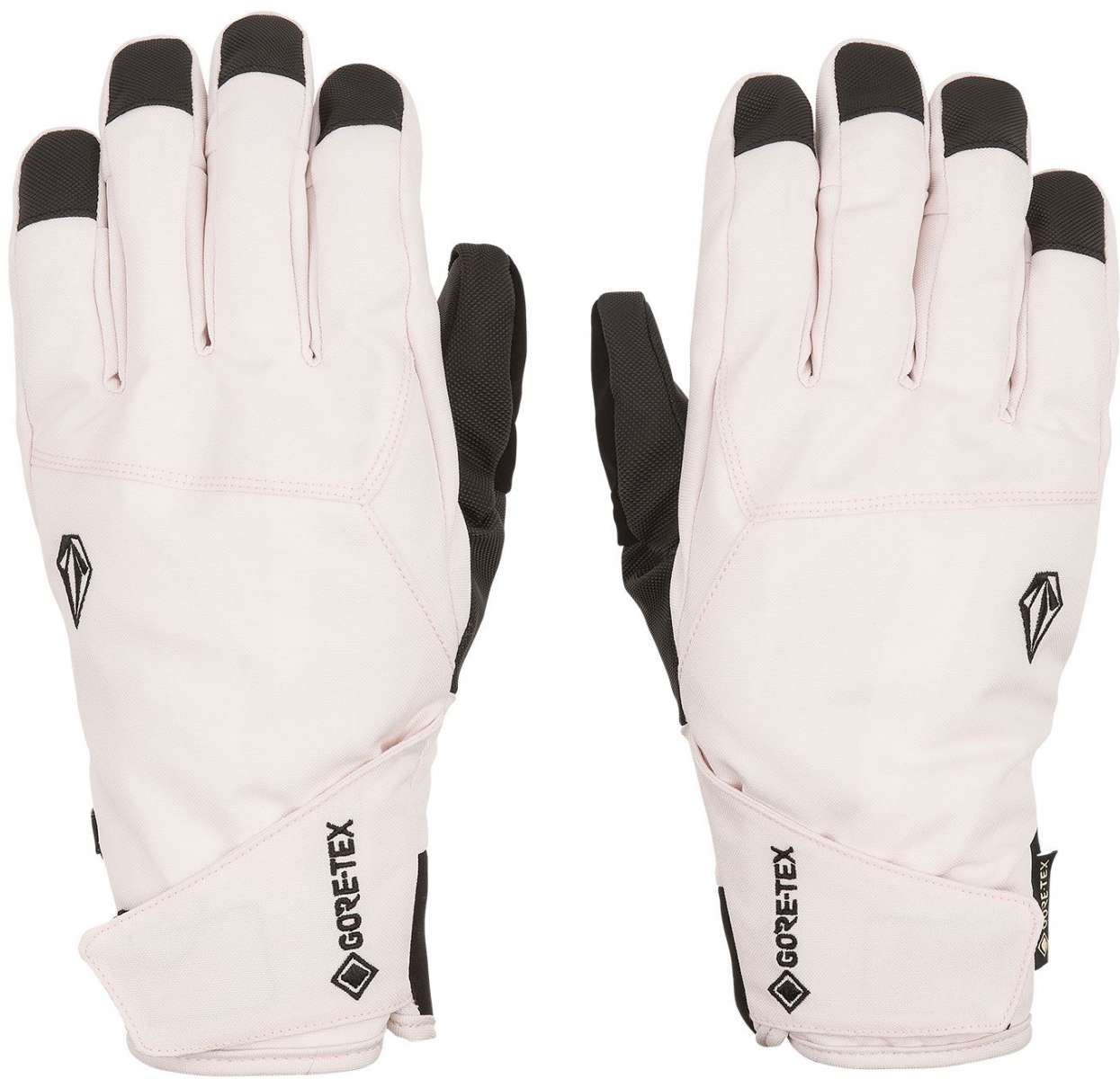 Volcom CP2 GORE-TEX Gloves - A pair of white gloves with black accents on the fingertips and a small logo near the wrist.